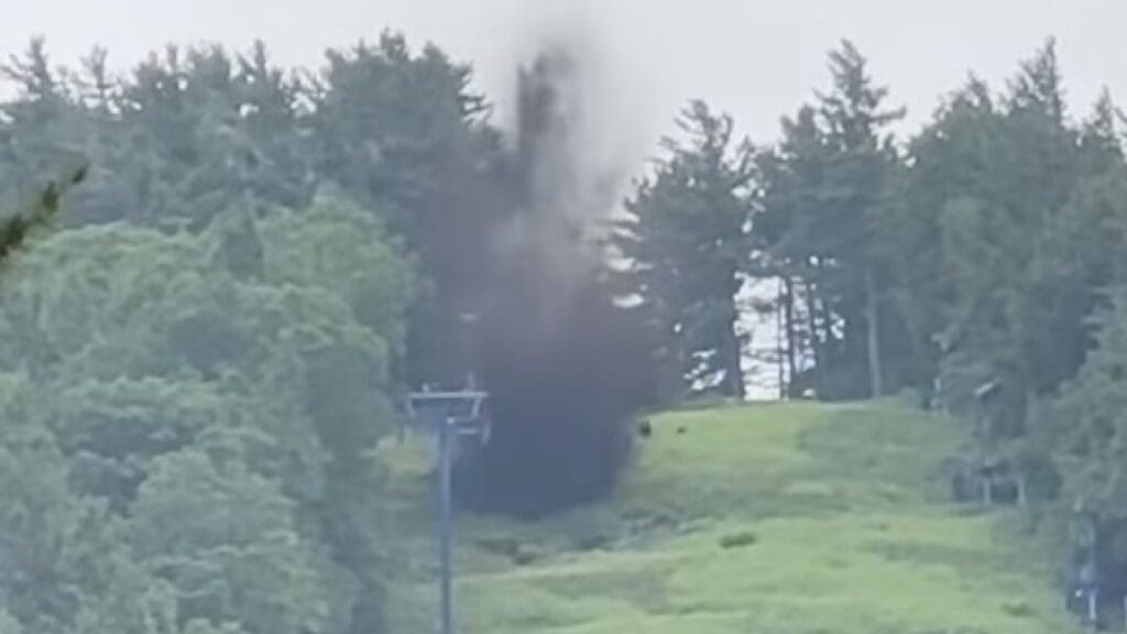 Pats Peak earth blasting.